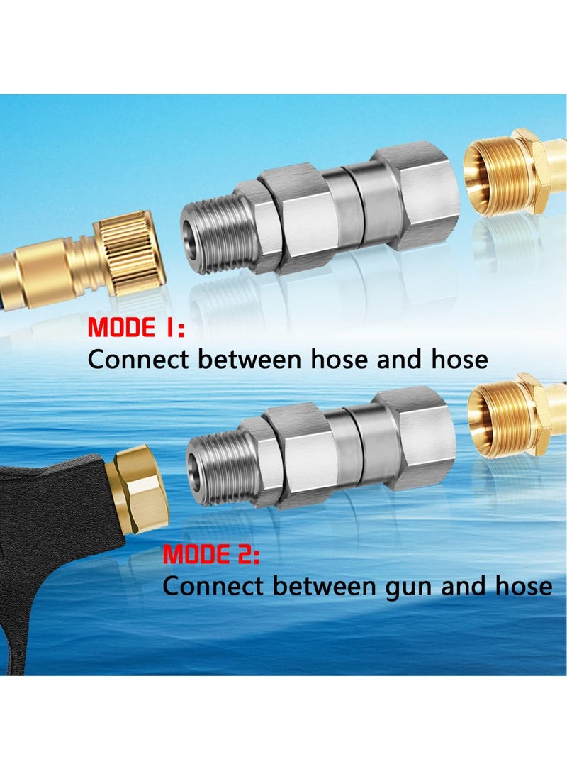Excefore 3/8 NPT Pressure Washer Swivel Fittings Kit, 2pcs Pressure Washer Swivel Joints,  360 Degree Kink Free Swivel Fitting For Pressure Washer Gun, Hose - Image 3