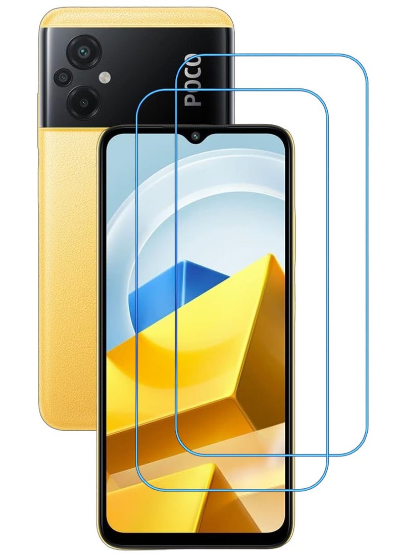 ACLIX 2 Pieces Antistatic ESD Dustproof Premium Quality High Definition Clear Tempered Glass Screen Protector Designed For Xiaomi Poco M5 - Image 1