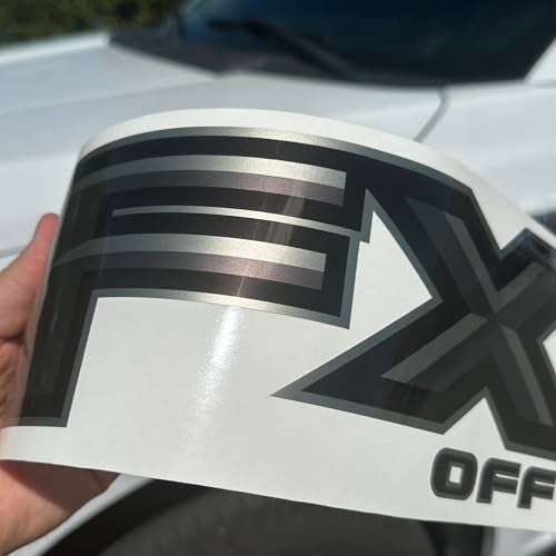 GOLD HOOK Ford F150 Decal Sticker Set: FX4 Off Road Truck Bedside Replacement - Super Duty Gray Metallic Offroad Die-Cut - Silver - Compatible with Ford F150, Premium Series (Metallic Finish) - Image 4