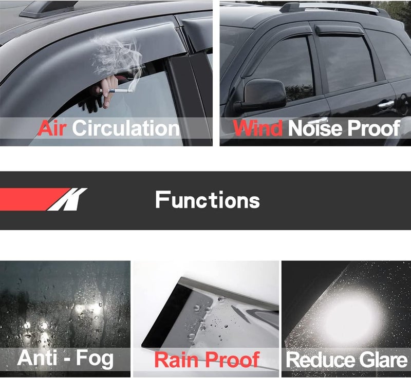 Kucaruce Out-Channel Tape On Side Wind Deflector for Nissan Frontier 2000-2004 Crew Cab Pickup - Image 4