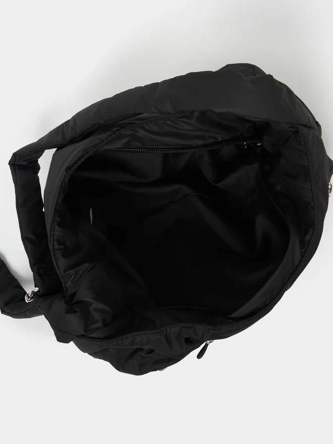 Styli Styli Textured Zipped Shoulder Bag with Drawstring