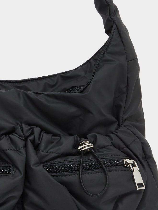 Styli Styli Textured Zipped Shoulder Bag with Drawstring - Image 3