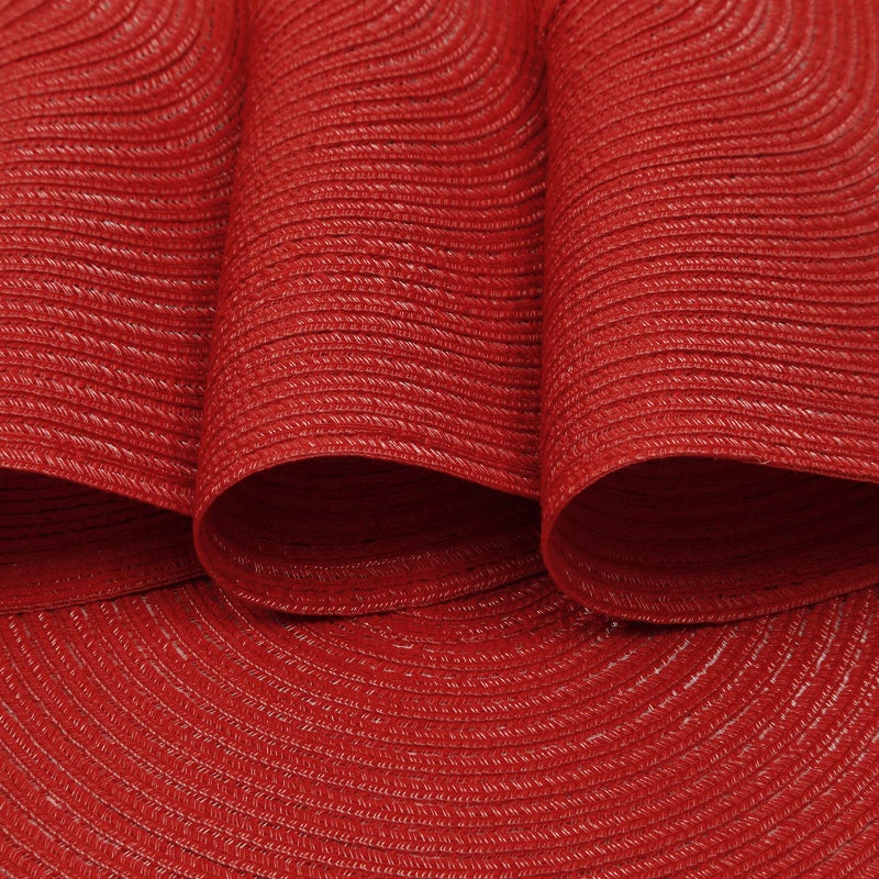 SHACOS Round Placemats Set of 6 Braided Cotton Polyester 15 inch Washable Place Mats for Dining Tables Christmas Table Mats Home Wedding Party Table Decor (Red, 6) - Image 2