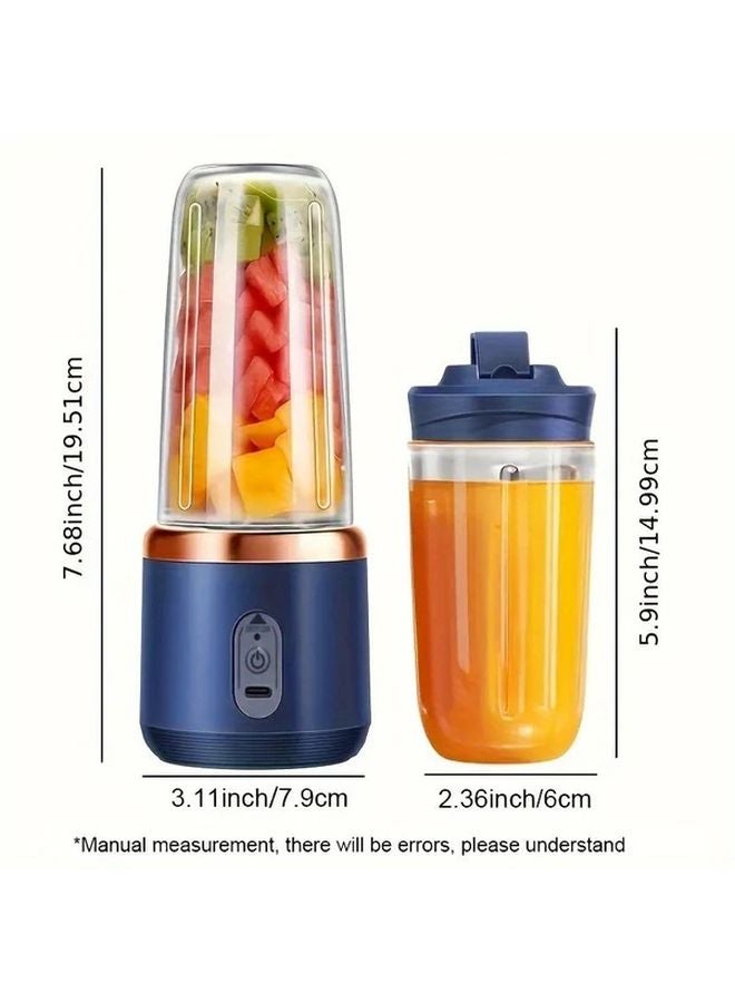 Portable Blender USB Powered Double Cup Pink 21000 RPM Motor Smoothies Shakes Ice Cubes - Image 3