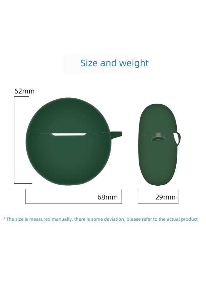 Generic - Protective Silicone Soft Case For Oppo Enco Buds2 Bluetooth Earphones Charging Case Storage Bag Digital Computer Accessories-Color:Dark Green-Model:OPPO Enco Buds2 - Image 1