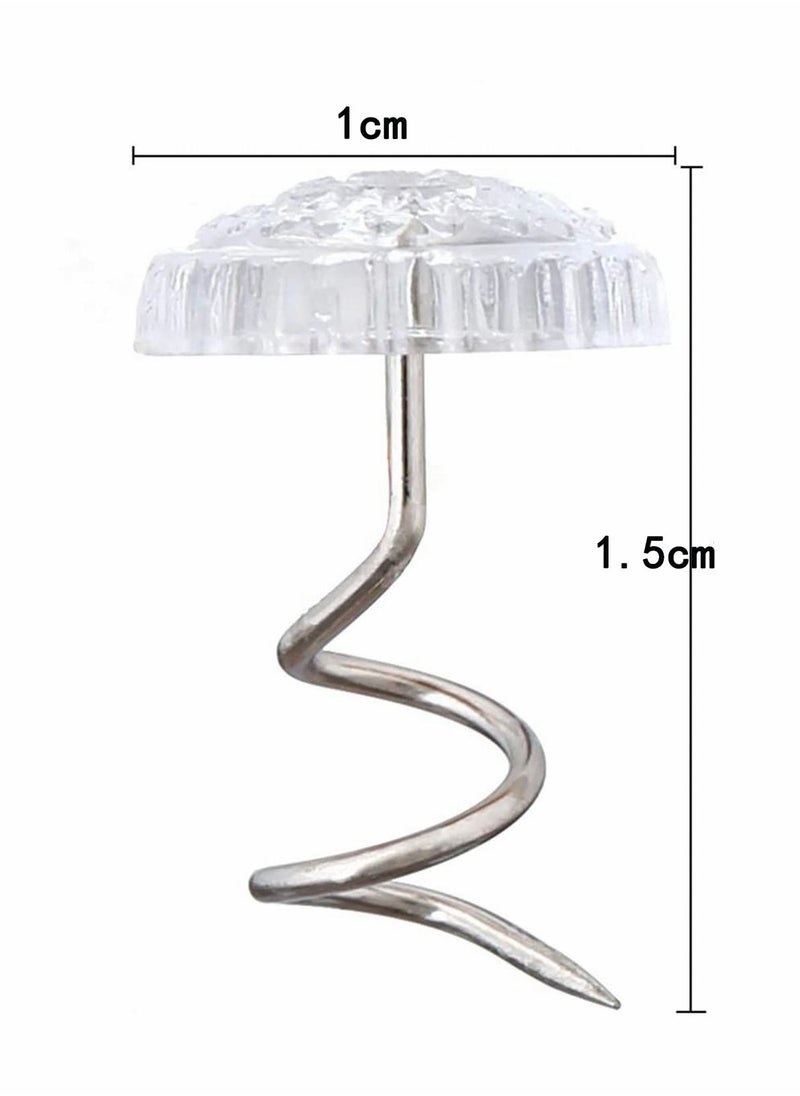 Generic - 50 Pcs Clear Heads Twist Pins Bedskirt Pins Upholstery Pins for Upholstery, Slipcovers and Bedskirts, Push Pins Holds Bedskirt Firmly in Place Without Damage Clear Heads Twist Pins - Image 1