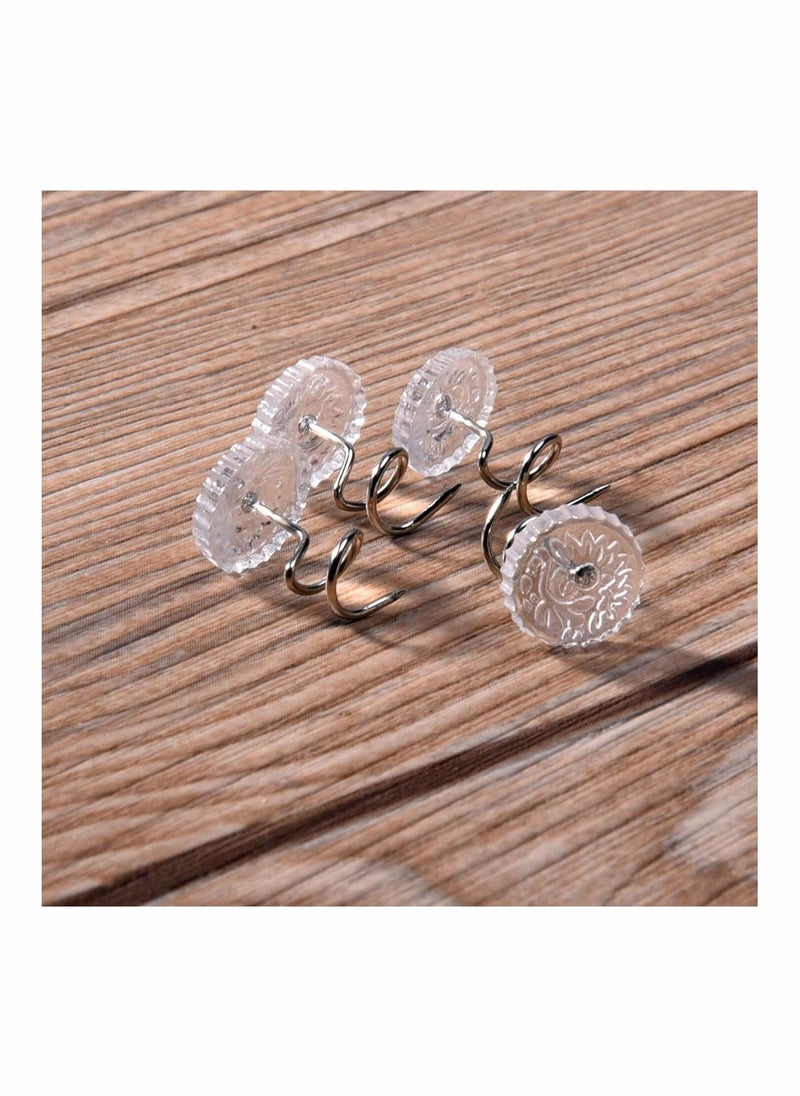 Generic - 50 Pcs Clear Heads Twist Pins Bedskirt Pins Upholstery Pins for Upholstery, Slipcovers and Bedskirts, Push Pins Holds Bedskirt Firmly in Place Without Damage Clear Heads Twist Pins - Image 1