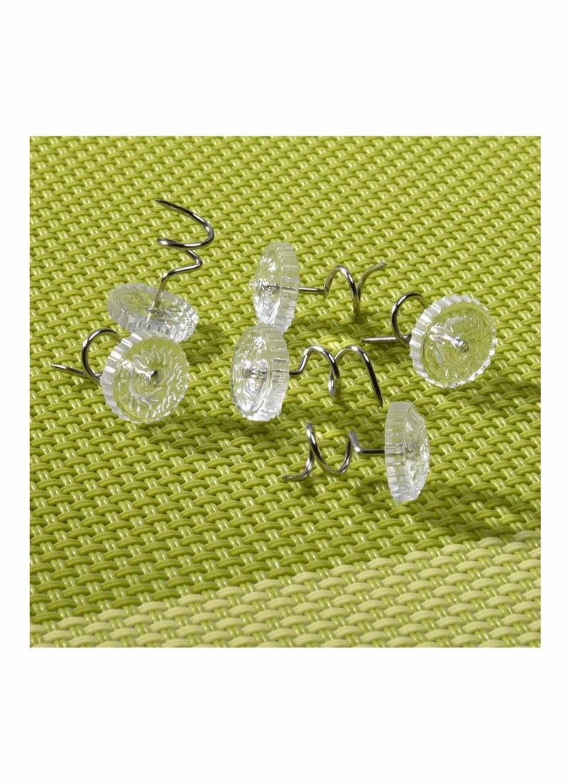 Generic - 50 Pcs Clear Heads Twist Pins Bedskirt Pins Upholstery Pins for Upholstery, Slipcovers and Bedskirts, Push Pins Holds Bedskirt Firmly in Place Without Damage Clear Heads Twist Pins - Image 1