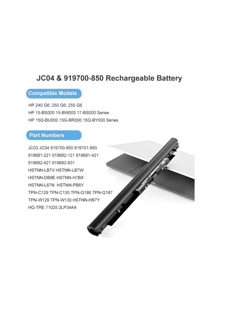 Terabyte بطارية JC03 JC04 لجهاز HP 15-BS 15-BW 17-BS 15-BS015DX 15-BS013DX 15-BS115DX 15-BS113DX 15-BS060WM 15-BS212WM 15-BS070WM 15-BW011DX 17-BS067CL 17-BS049DX 919701-850 JC04 JC03 - Image 2