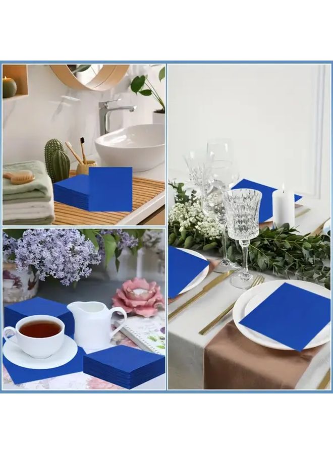 نوبل بلو 40 حزمة 2 طبقة مناديل مربعة ناعمة للحفلات مقاس 25 سم لحفلات الزفاف وأعياد الميلاد وديكور الطاولة - Image 4