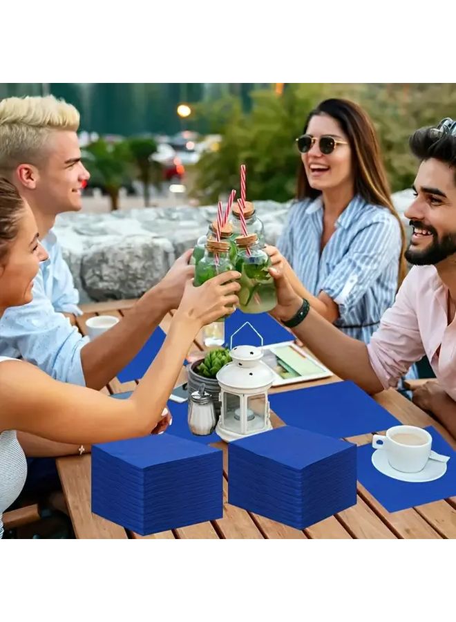 نوبل بلو 40 حزمة 2 طبقة مناديل مربعة ناعمة للحفلات مقاس 25 سم لحفلات الزفاف وأعياد الميلاد وديكور الطاولة - Image 2