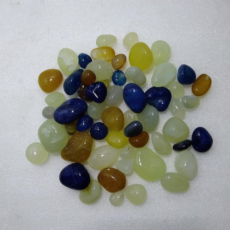 SANSEFERO Premier Plants Onyx Pebbles Polished Stone for Decorative Pots vase fillers Aquarium Decoration for Hanging Bowls Decoration Mid Table Decoration Multicolor Size NO Bowl 520 mm 60 pcs - Image 3