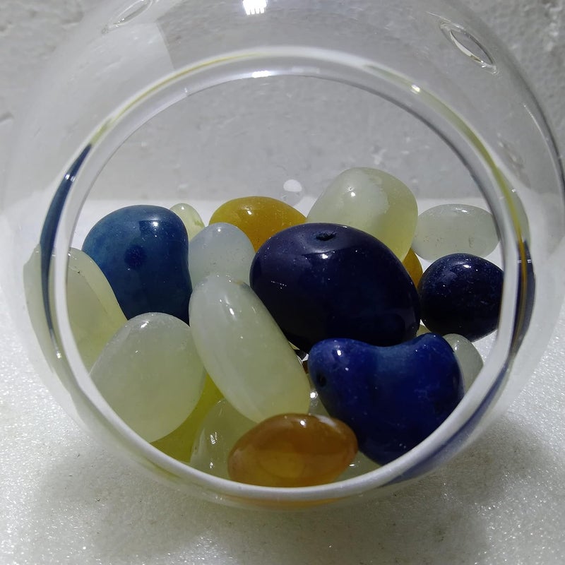 SANSEFERO Premier Plants Onyx Pebbles Polished Stone for Decorative Pots vase fillers Aquarium Decoration for Hanging Bowls Decoration Mid Table Decoration Multicolor Size NO Bowl 520 mm 60 pcs - Image 2