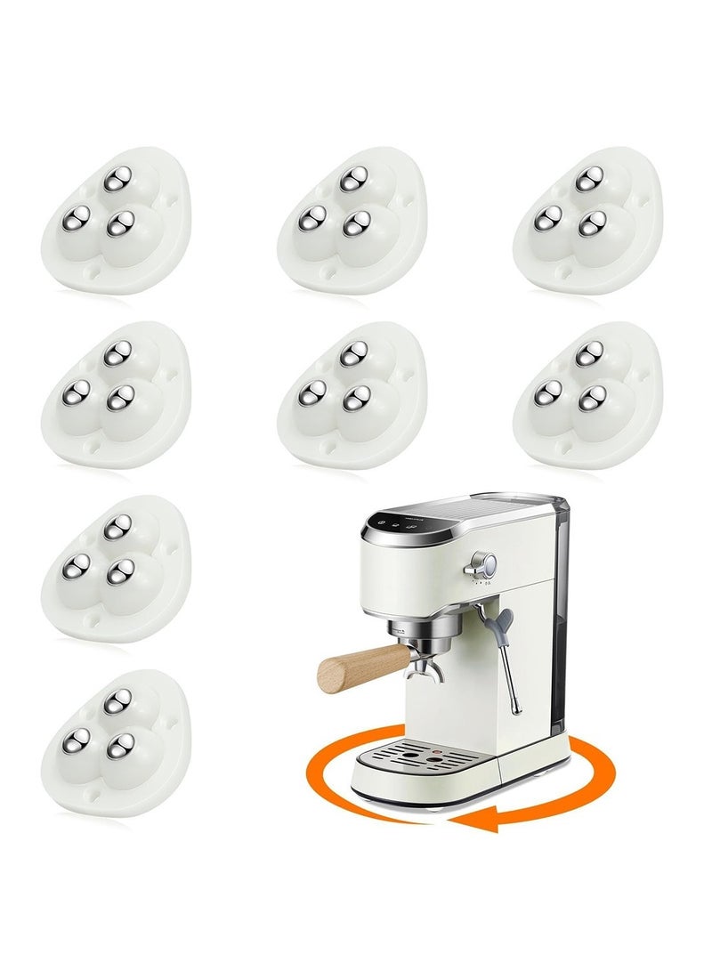 Mmmon 8 Pcs Self Adhesive Caster Wheels, Appliance Rollers with 3 Ball Bearings for Kitchen Appliances, 360° Swivel Universal Wheel Mini Ball Transfer Roller for Storage Box, Small Furniture - Image 1