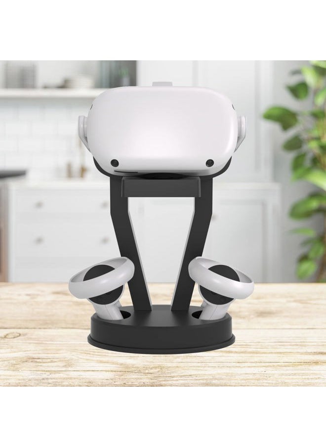 DigiCharge - Digicharge VR Headset Stand for Oculus Meta Quest 3S / Quest 3 / Quest 2 / Quest/PS VR Display Mount Station for Headset and Touch Controllers, VR Storage Holder Stand with Base for Controllers - Image 1