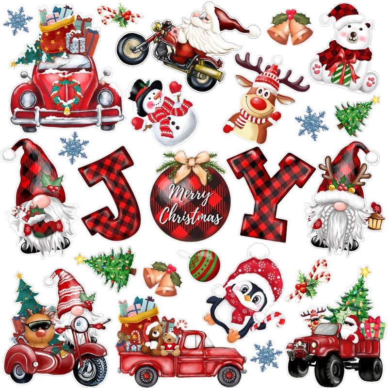 BORAMDO Christmas Garage Door Decoration Magnets 20 Pcs Magnetic Refrigerator Fridge Car Stickers Christmas Archway Entryway Decoration Outdoor Indoor Holiday Joy Decorations