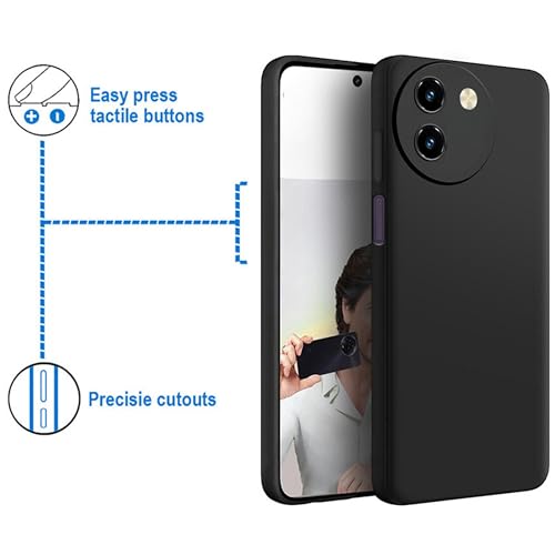 Spazy Case® Vivo T3x 5G Back Cover | Soft Silicone Slim Back Case Cover for Vivo T3x 5G - Black - Image 2