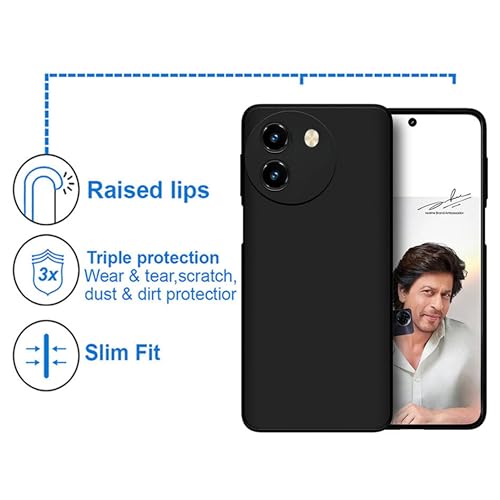 Spazy Case® Vivo T3x 5G Back Cover | Soft Silicone Slim Back Case Cover for Vivo T3x 5G - Black - Image 4