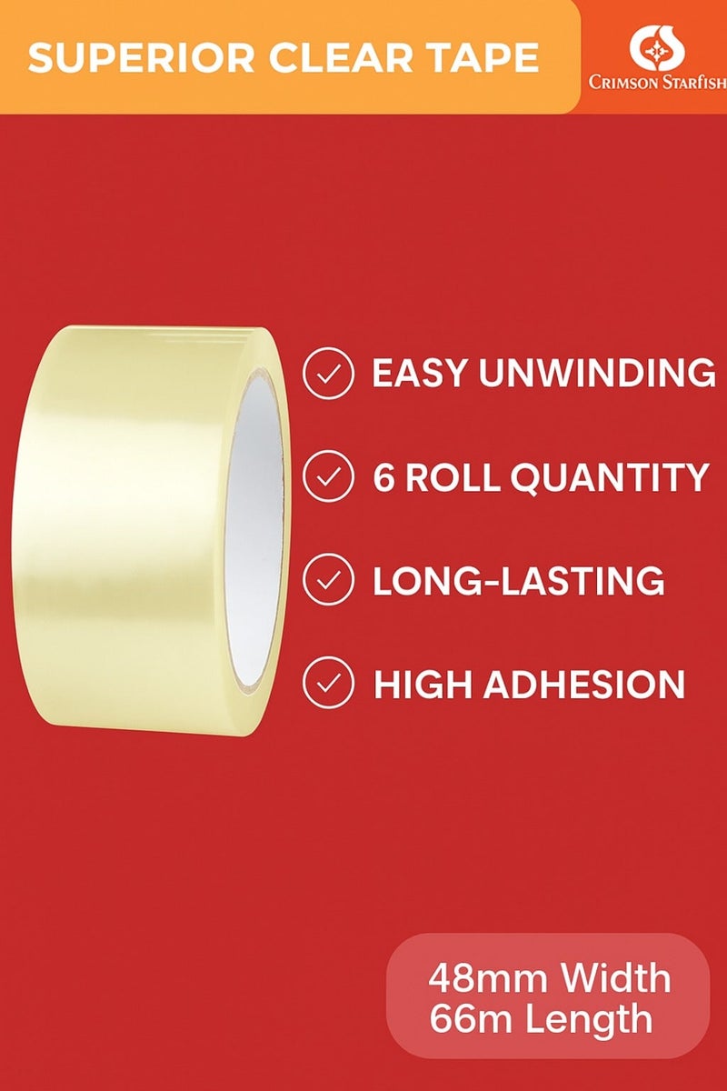 HarabiMed Clear Adhesive Tape 80 Yards – 3 Pc For Packing & Sealing - Image 3