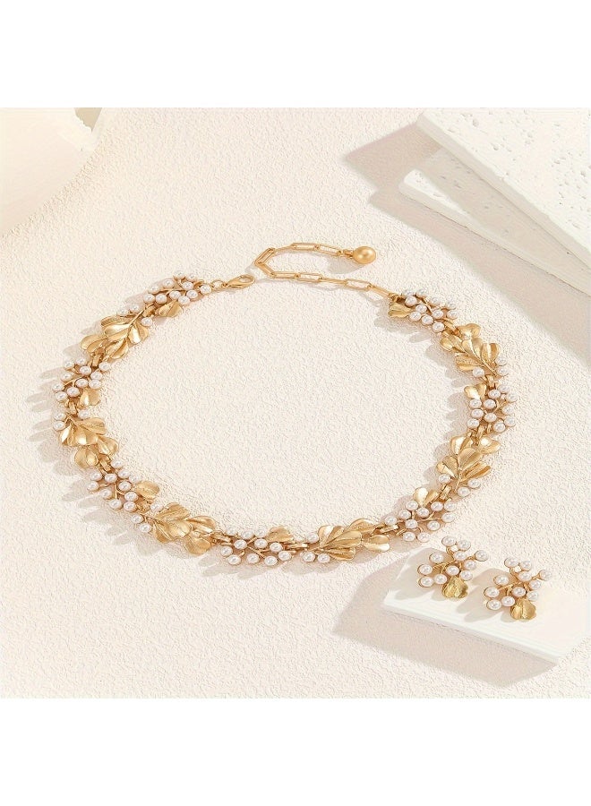 مجموعة قلادات من اللؤلؤ الصناعي بتصميم أوروبي وأمريكي عتيق - Image 2