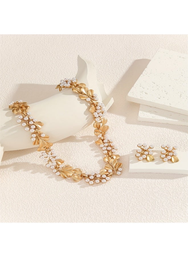 مجموعة قلادات من اللؤلؤ الصناعي بتصميم أوروبي وأمريكي عتيق - Image 3