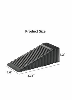 Y&D Door Stopper 5 Pack Rubber Anti-Slip Removable Wedge for Home School Hospital Heavy Duty Security Stopper, Non-Scratching Stop(Transparent and Black)  - Image 2