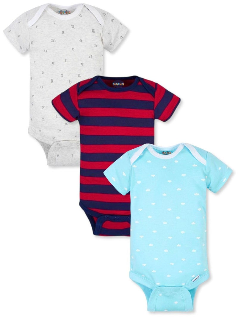 TuddyBuddy 100% Cotton Half Sleeves Romper/Bodysuit for Baby Boys (Pack of 10 Pcs HS, 9-12 Months, Multicolor) - Image 5