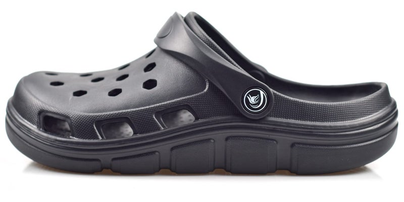 PIMIO Garden Clogs for Women and Men,Slip On Work Shoes with Arch Support,Womens Mens Quick-Dry Water Shoes Casual Sandals,Comfortable Slippers B Black - Image 2