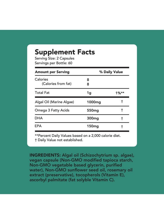 أماندين مكمل غذائي نباتي من أوميغا 3 من AMANDEAN. بديل ممتاز لزيت السمك. حمض الدوكوساهيكسانويك وحمض إيكوسابنتينويك من الطحالب. كبسولات هلامية ناعمة خالية من الكاراجينان. أحماض دهنية أساسية من الطحالب. مكمل غذائي نباتي لدعم القلب والدماغ والعين والبشرة والمناعة. (120 قرصًا) - Image 3