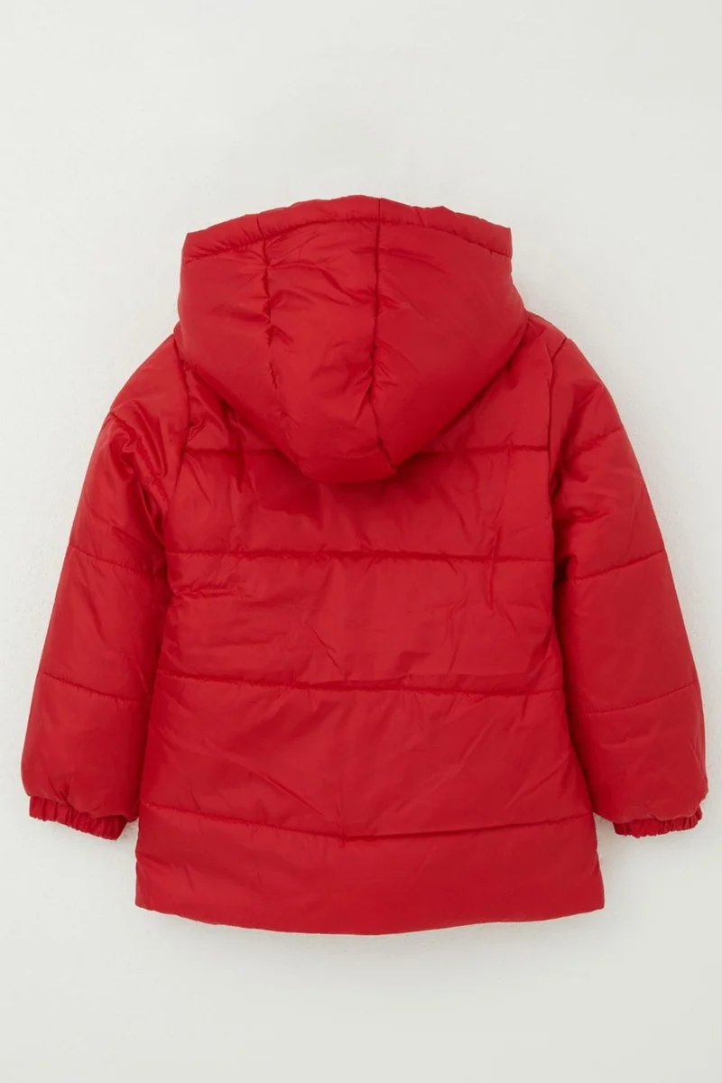 Esso Mandolin Boy's Coat with Pocket and Hood and Emblem, 2-6 Years, Red