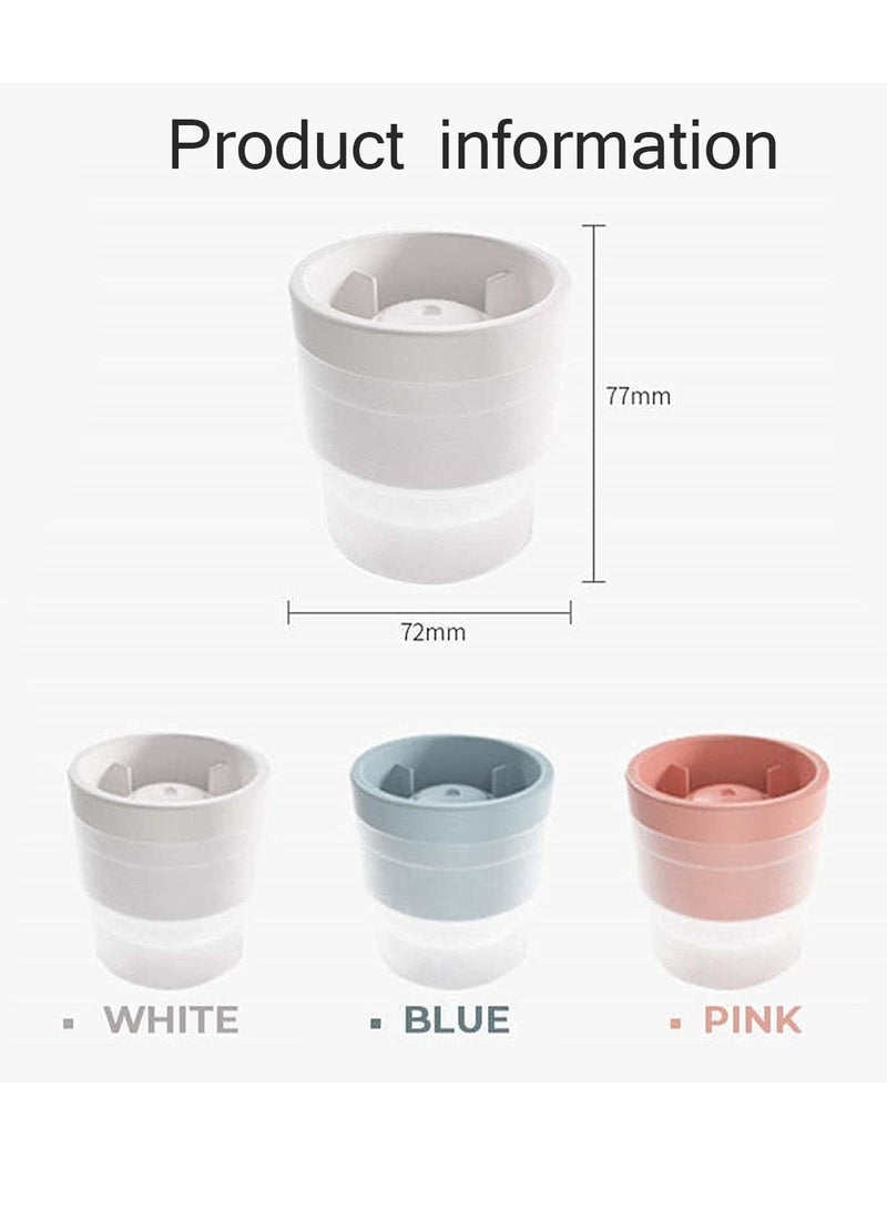 بلان A قالب مكعبات ثلج سيليكون دائري – صانعة كرات ثلج كبيرة للكوكتيلات والويسكي – صندوق ثلج سريع التجميد مع غطاء – قوالب ثلج مستديرة قابلة للتكديس وسهلة الفك لأدوات المطبخ والمشروبات الباردة - Image 3