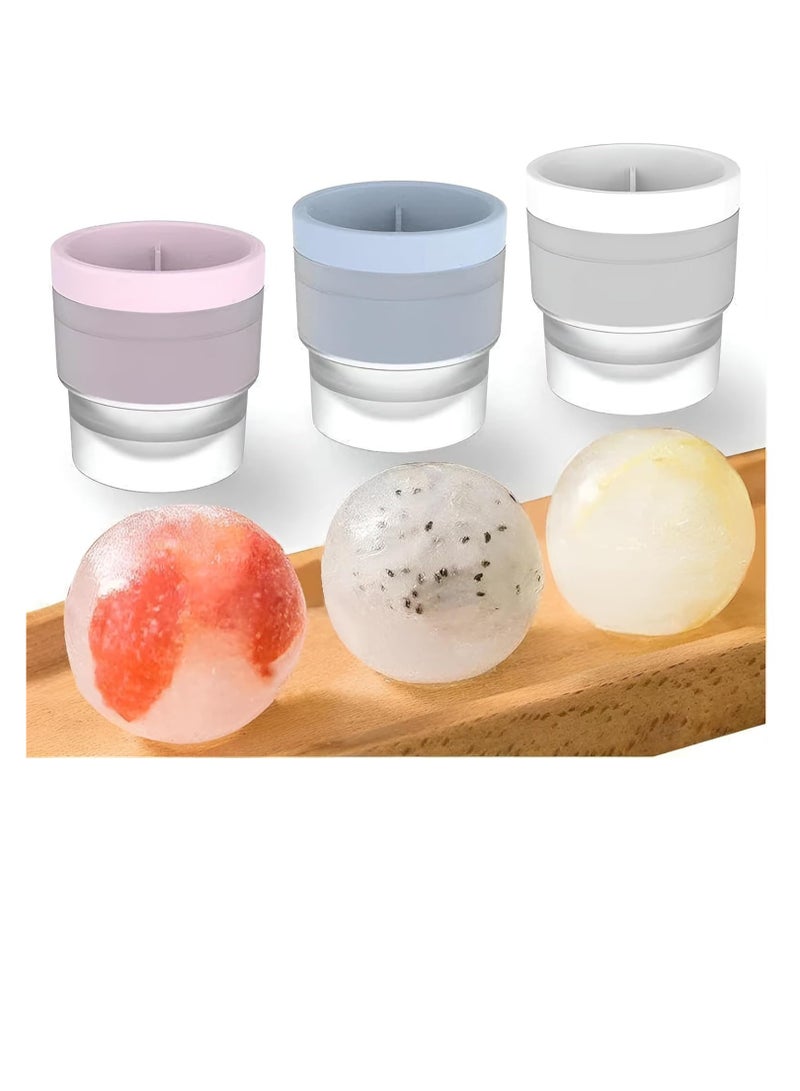 بلان A قالب مكعبات ثلج سيليكون دائري – صانعة كرات ثلج كبيرة للكوكتيلات والويسكي – صندوق ثلج سريع التجميد مع غطاء – قوالب ثلج مستديرة قابلة للتكديس وسهلة الفك لأدوات المطبخ والمشروبات الباردة - Image 4