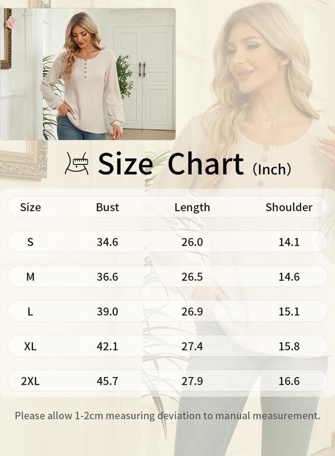 DB MOON 2023 Fall Sweaters Long Sleeve Henley Tops Lightweight Casual Crewneck Tunic L Light Gray, Light Gray, L - Image 5