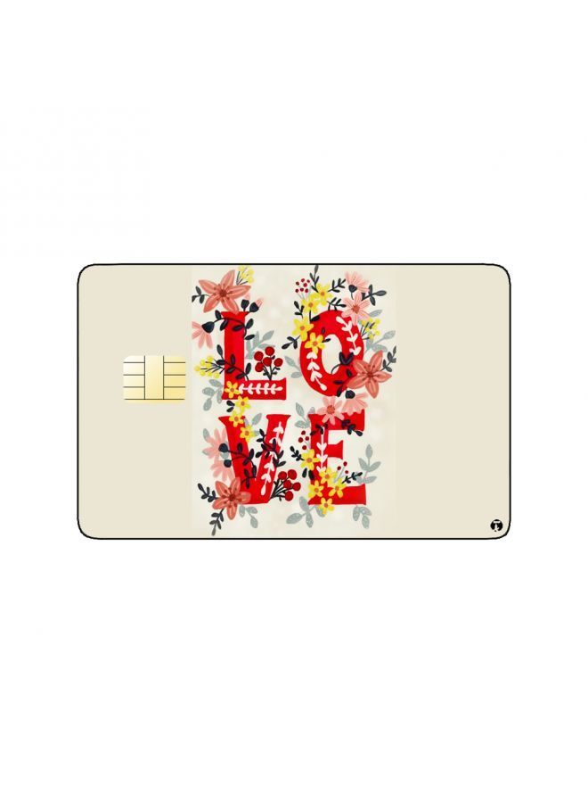 RKN PRINTED BANK CARD STICKER "Love" With Flowers Drawing - Image 2