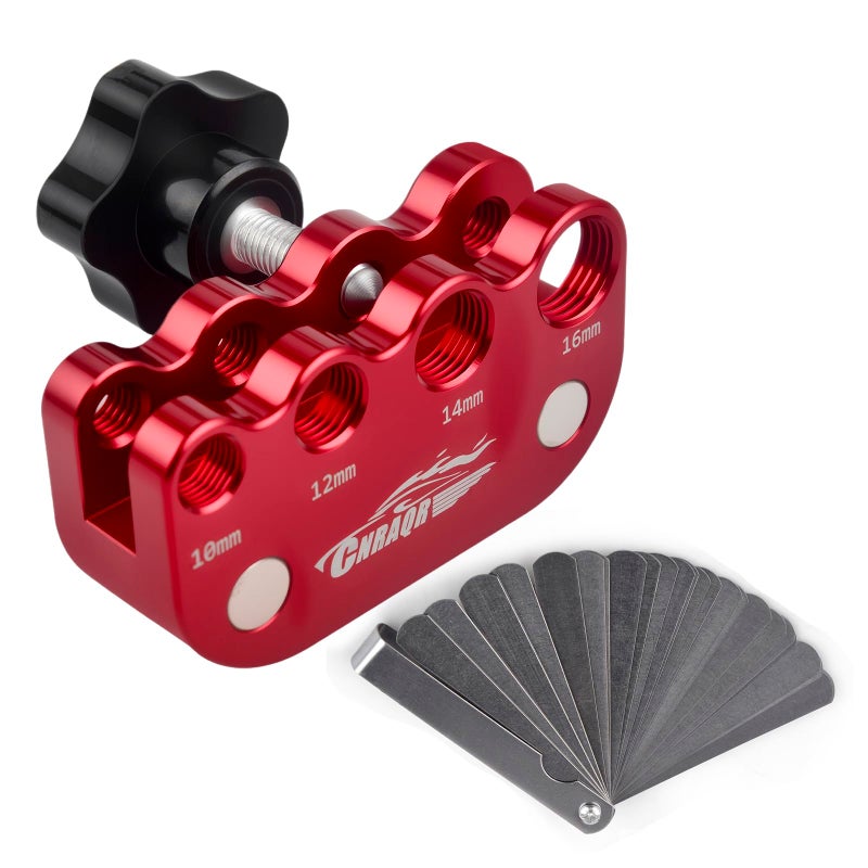 CNRAQR Universal Spark Plug Gap Tool for Most 10mm 12mm 14mm 16mm Spark Plugs with 1 Set Feeler Gauge Red - Image 1