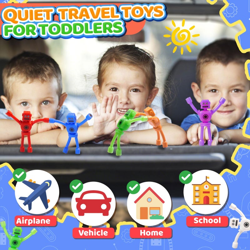 CHESLICR Easter Basket Stuffers for Kids Toddlers Boys 5PC Magnetic Robot Men Travel Toys Airplane Road Trip Car Travel Activities Essential Magnet Fidget Toy for Boy 3 4 5 6 Year Old Valentines Day Gifts - Image 5