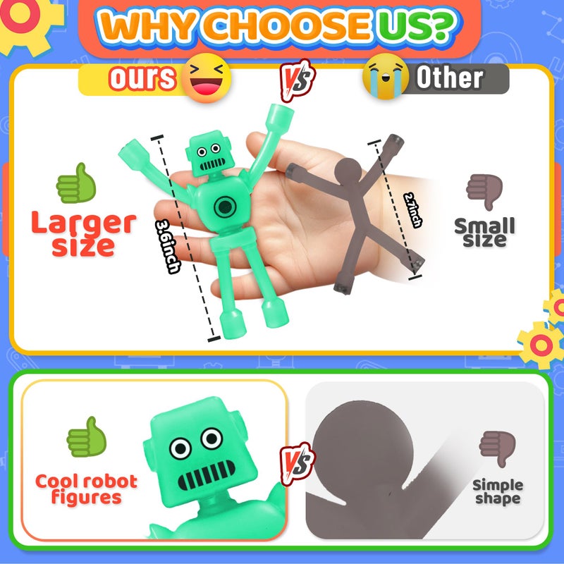 CHESLICR Easter Basket Stuffers for Kids Toddlers Boys 5PC Magnetic Robot Men Travel Toys Airplane Road Trip Car Travel Activities Essential Magnet Fidget Toy for Boy 3 4 5 6 Year Old Valentines Day Gifts - Image 2