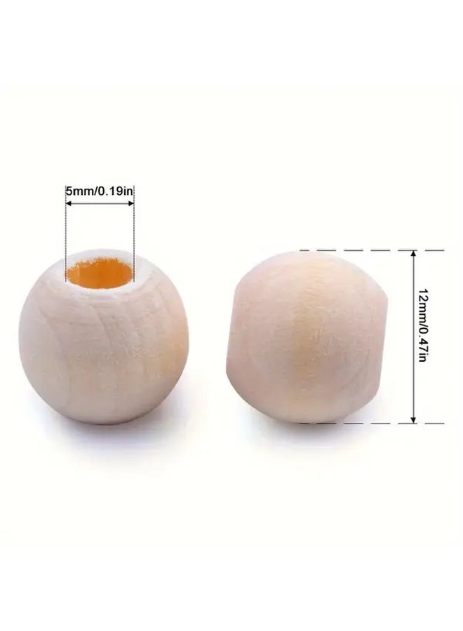 30pcs Large Hole Wooden Beads For Jewelry Making Crafts Home Decor Smooth Round - Image 4