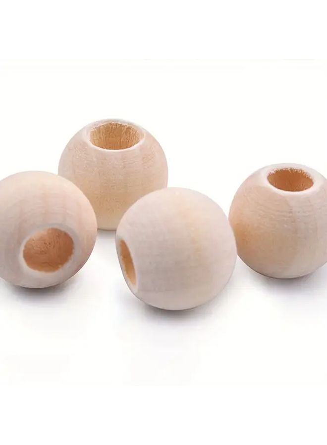 30pcs Large Hole Wooden Beads For Jewelry Making Crafts Home Decor Smooth Round - Image 3
