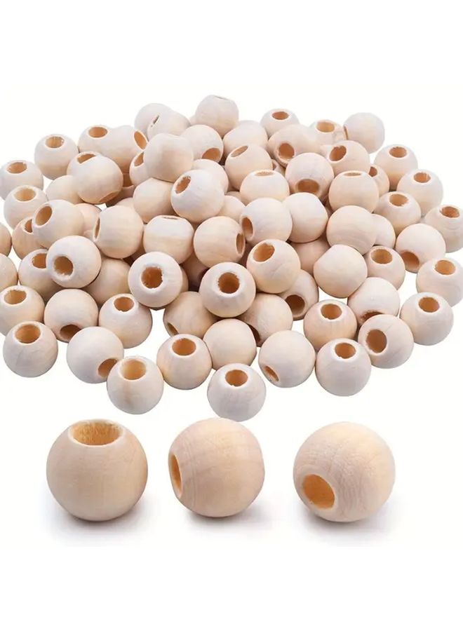 30pcs Large Hole Wooden Beads For Jewelry Making Crafts Home Decor Smooth Round - Image 1
