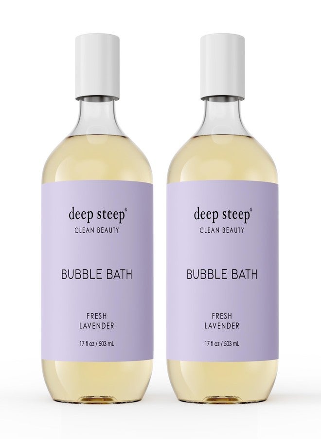 Deep Steep Bubble Bath, Fresh Lavender, 17 oz (Pack of 2) - Soothing Soak with Shea Butter, Argan Oil, Aloe Vera & Coconut Oil - Vegan, Sulfate-Free, PH-Balanced Clean Beauty - Image 1