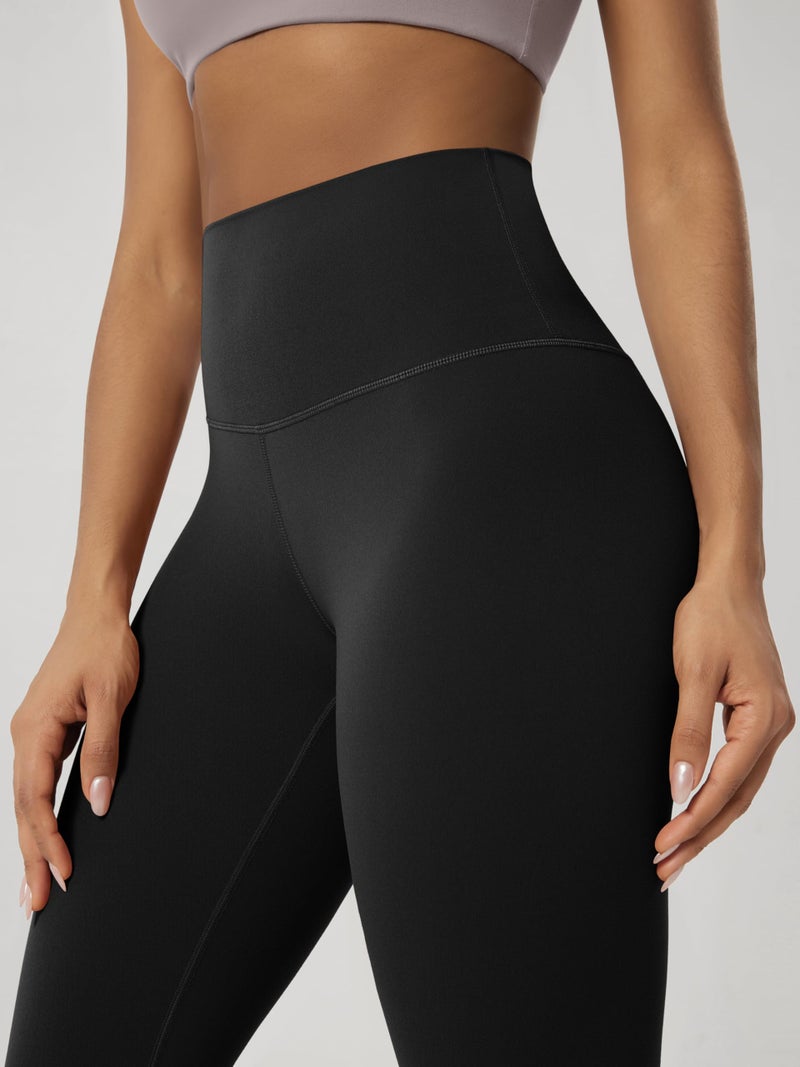 ODODOS Buttery Soft Lounge Yoga Capris for Women 14" High Waist Knee Length Leggings, Black, Large - Image 3