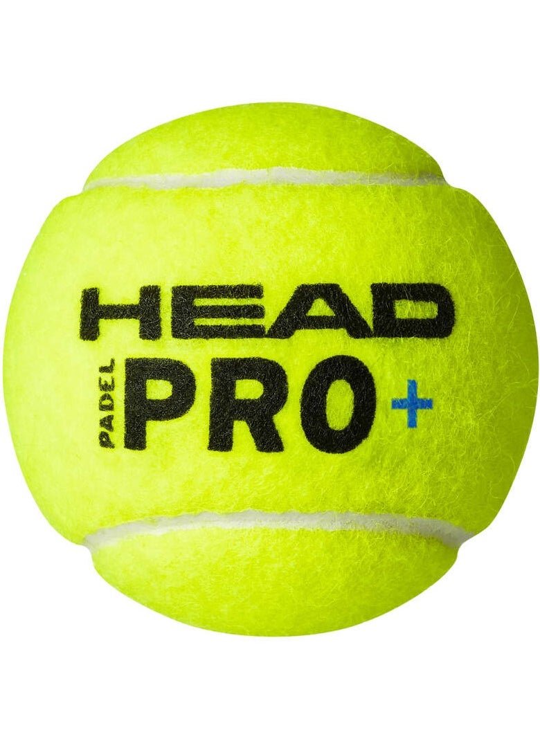 HEAD Padel Pro+ Padel Balls - Highly Durable And Easy To Control, Can Of 3 Balls  - Image 2