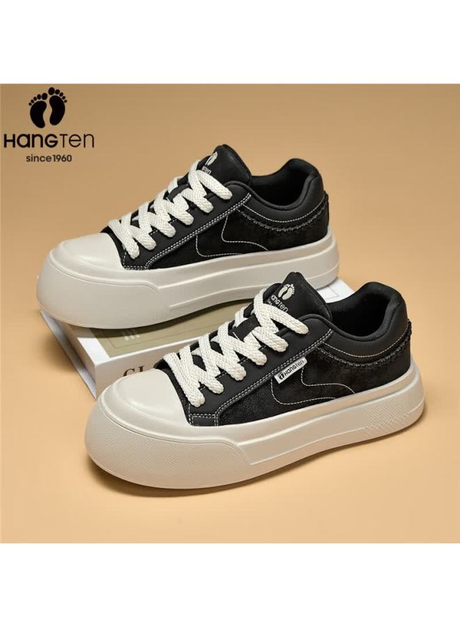 Hang Ten Classic Men's Skate Shoes Comfortable Casual Lightweight Durable Round Toe Colorblock Lace-up Sneakers - Image 1