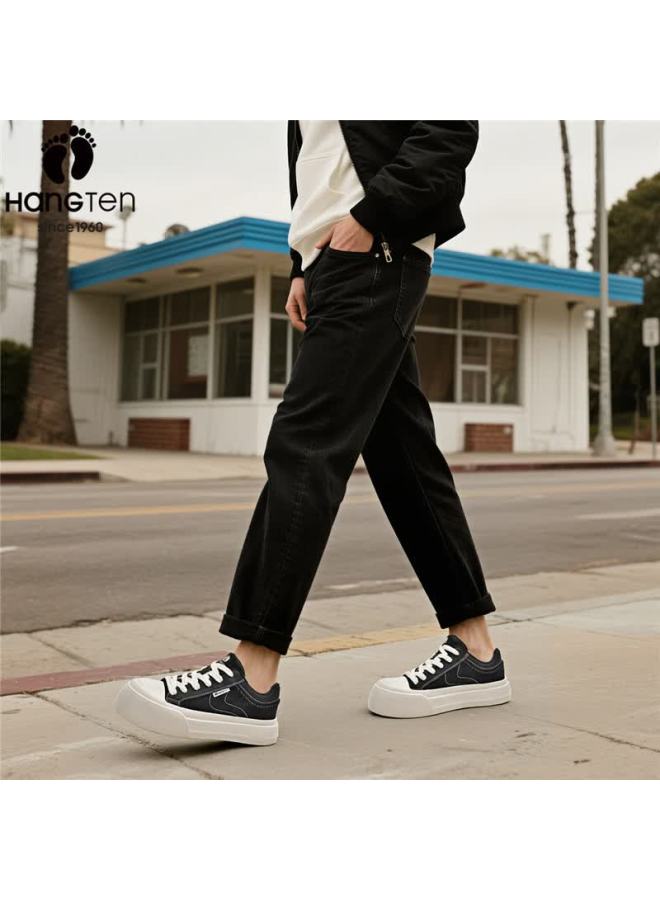 Hang Ten Classic Men's Skate Shoes Comfortable Casual Lightweight Durable Round Toe Colorblock Lace-up Sneakers - Image 4