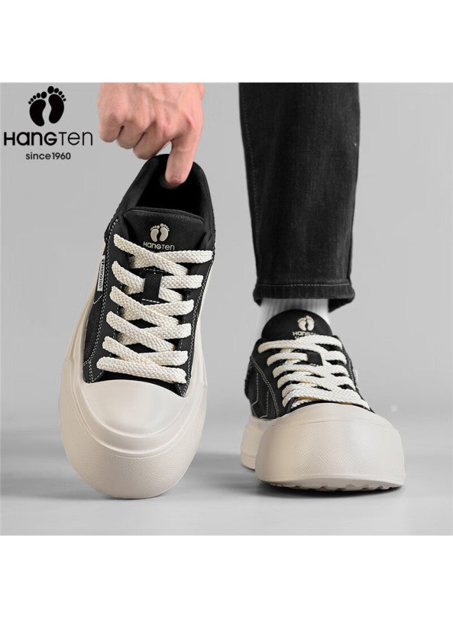 Hang Ten Classic Men's Skate Shoes Comfortable Casual Lightweight Durable Round Toe Colorblock Lace-up Sneakers - Image 3