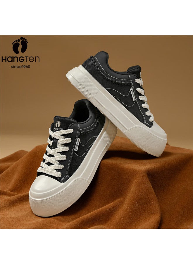 Hang Ten Classic Men's Skate Shoes Comfortable Casual Lightweight Durable Round Toe Colorblock Lace-up Sneakers - Image 2