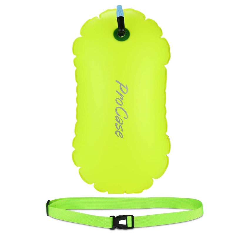 ProCase Swim Buoy Float, Swimming Bubble Safety Float with Adjustable Waist Belt for Open Water Swimmers, Triathletes, Snorkelers, Kayakers, Safe Swim Trainers -Neonyellow - Image 1