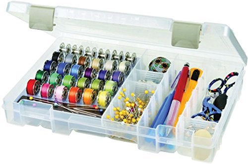 ArtBin 6911AB Sew-Lutions Bobbin/Supply Box Sewing Organizer, [1] Plastic Storage Case, Clear - Image 1
