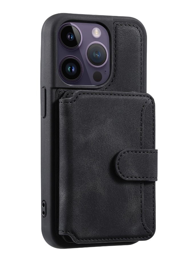 iPhone 15 Pro Max Case with RFID Blocking Credit Card Holder, PU Leather Kickstand Card Slots Protective Case Cover, Luxury Flip Wallet Case for iPhone 15 Pro Max 6.7", Black  - Image 1